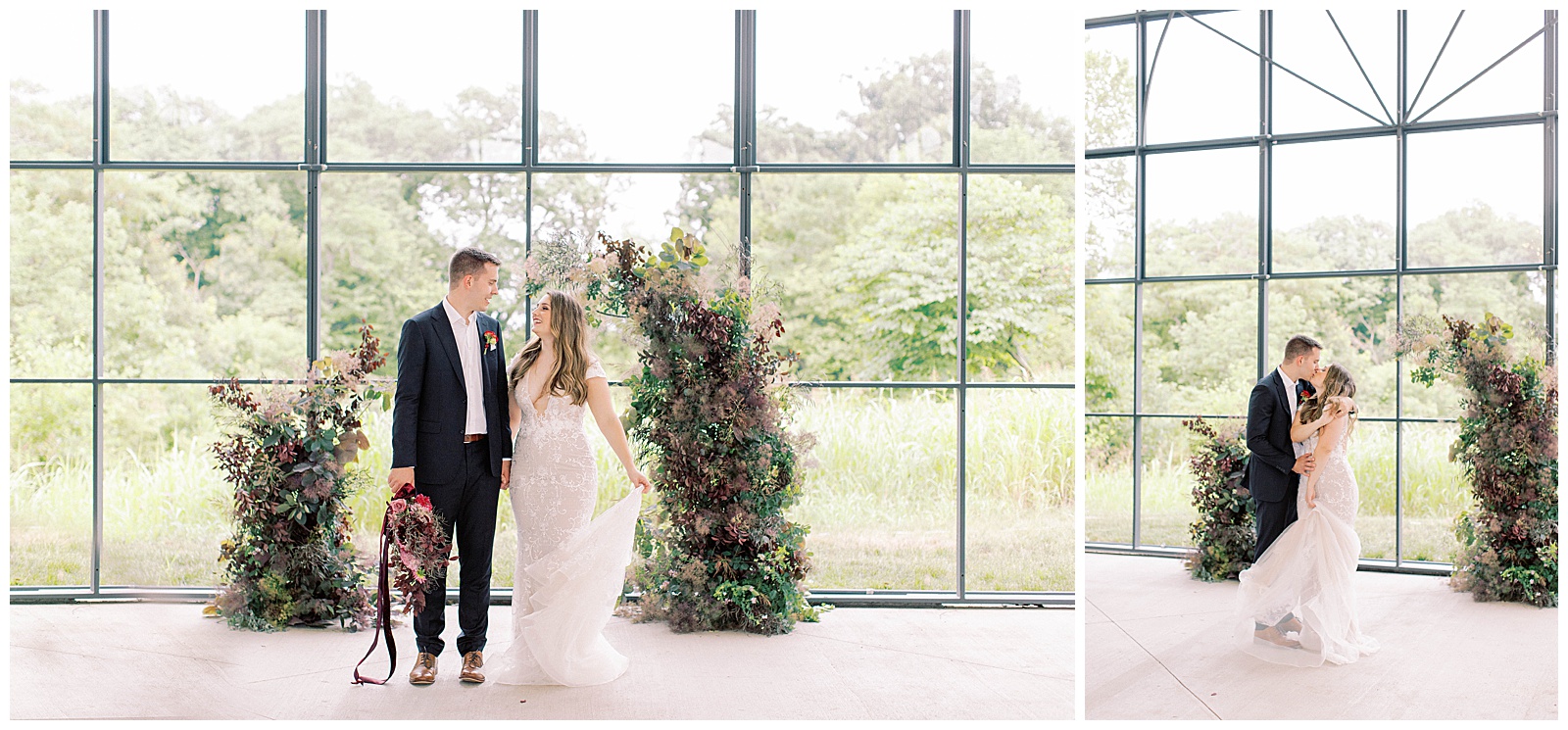 floral altar bride and groom avent space kansas city