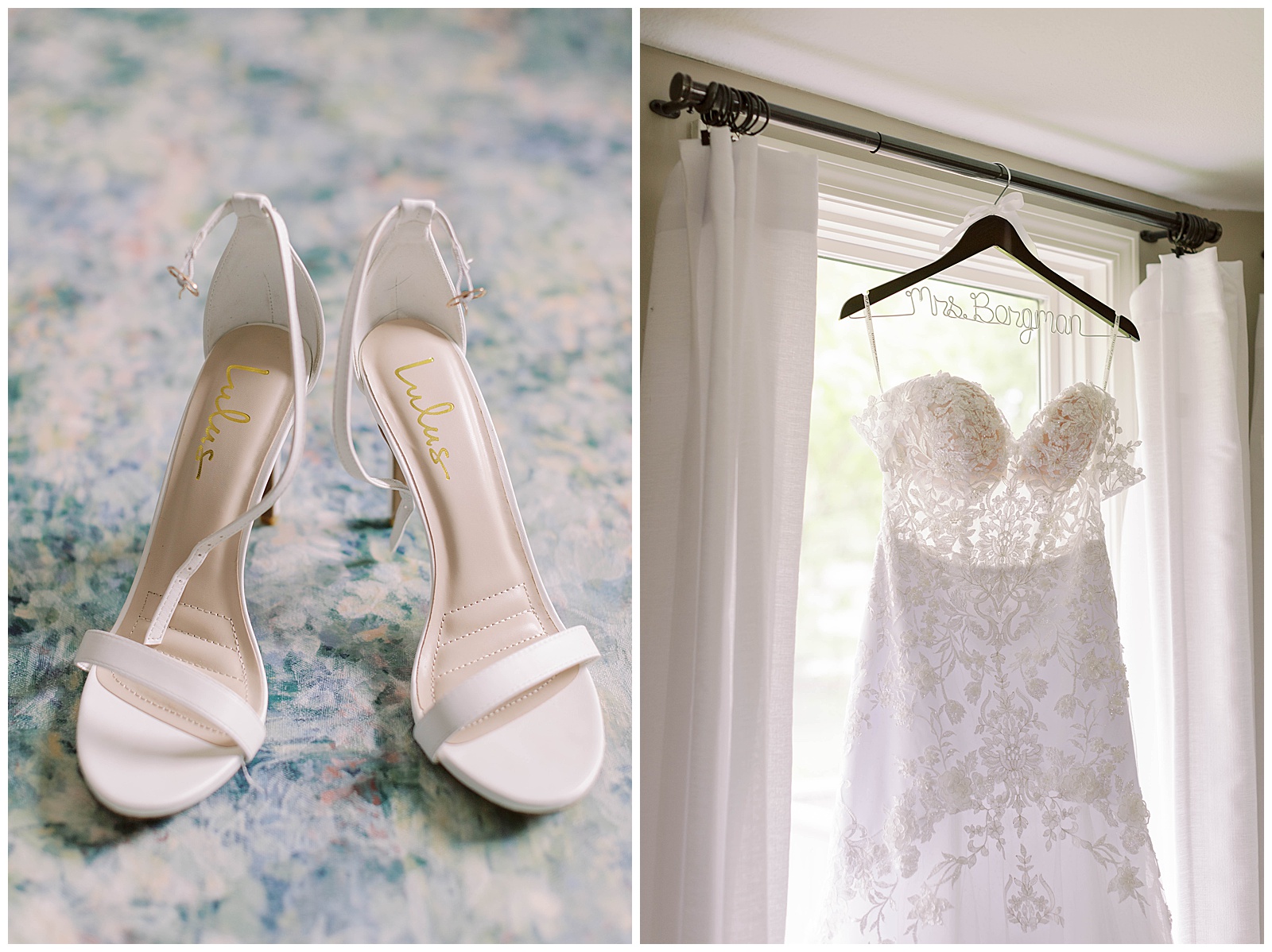bridal shoes and dress details
