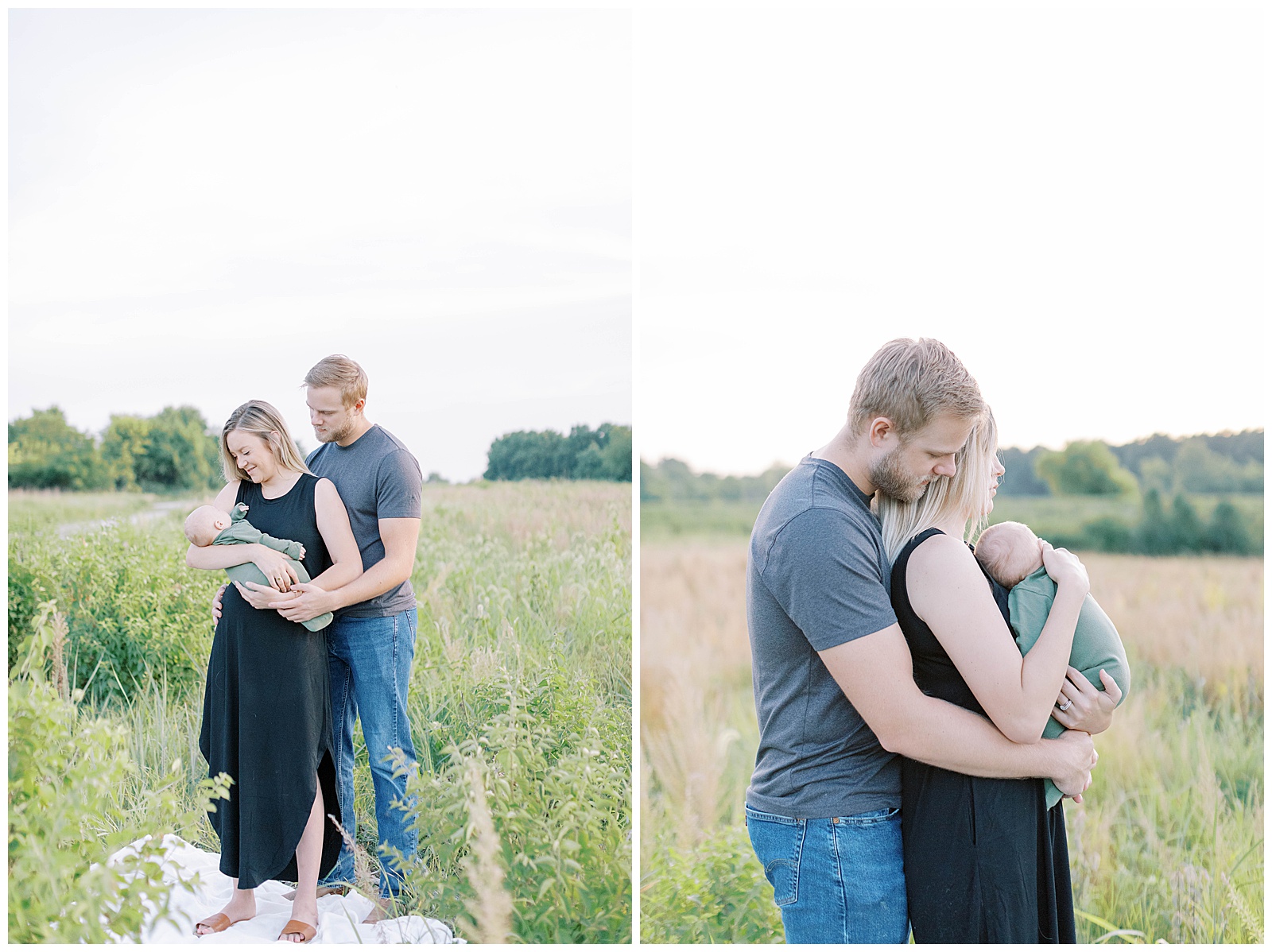 Family Session with baby in field in Lees Summit Missouri