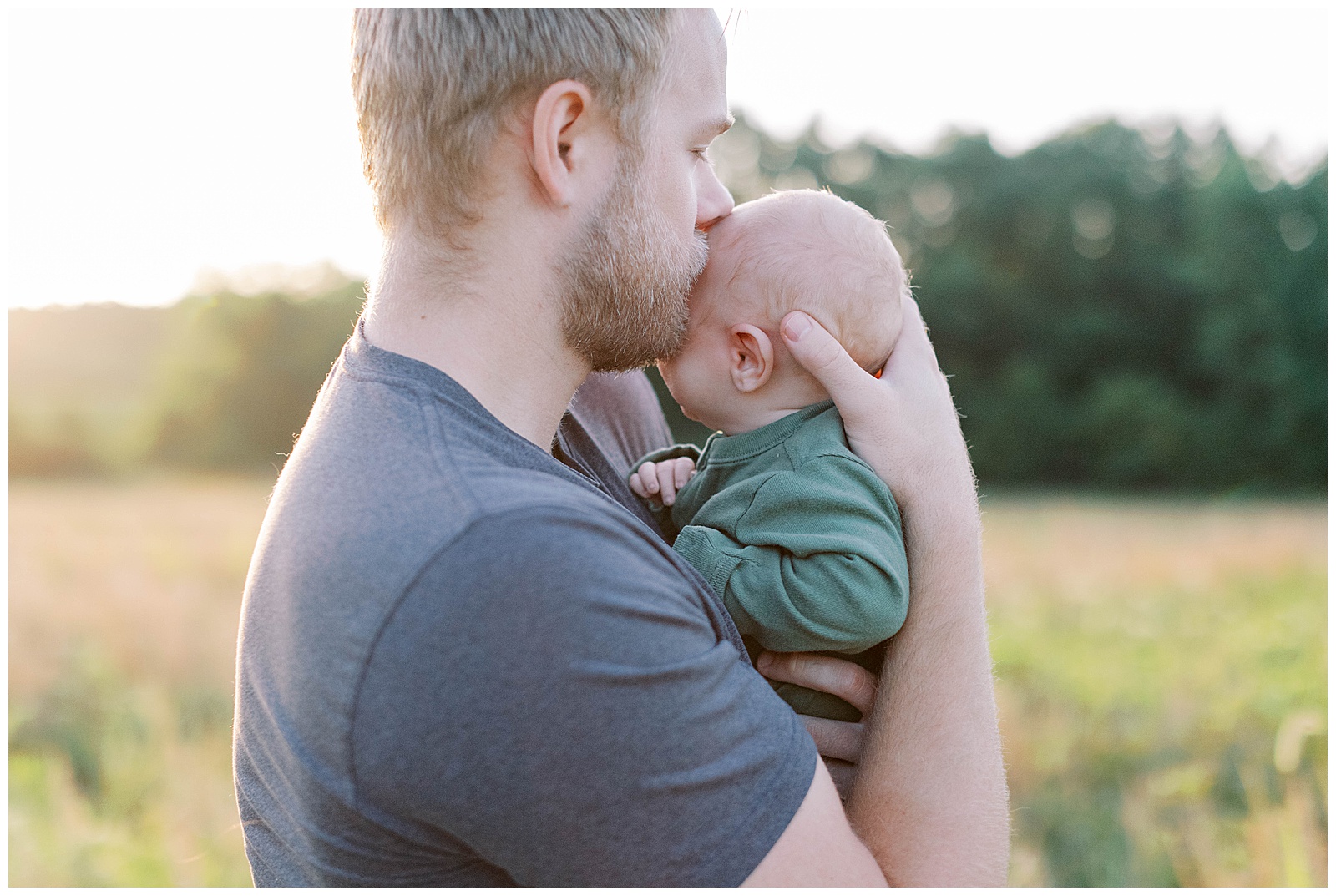 james a reed sunrise family session dad with baby