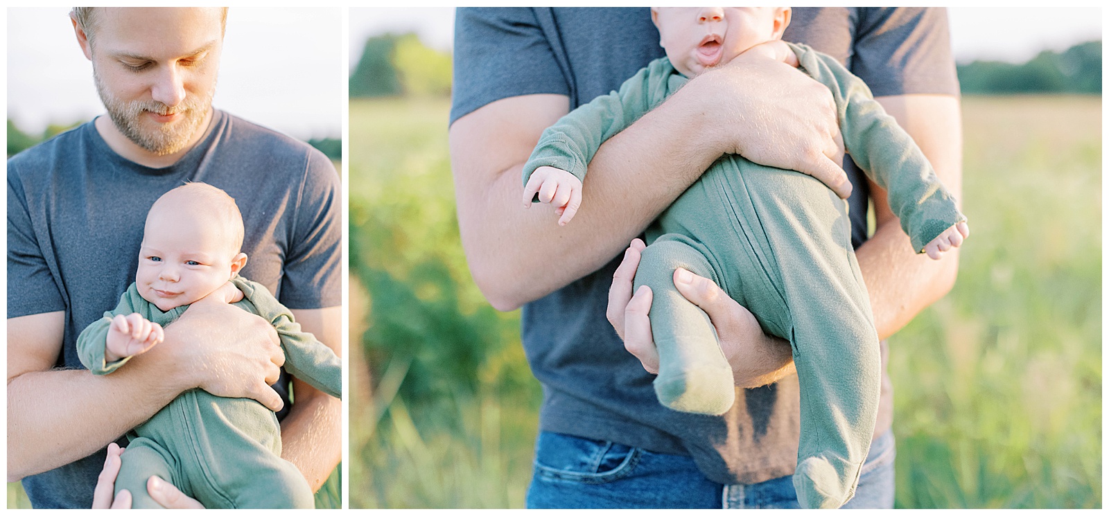 james a reed sunrise family session dad with baby